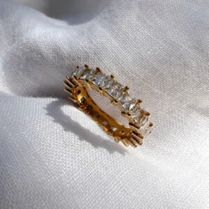 Square Crystal Pave Ring