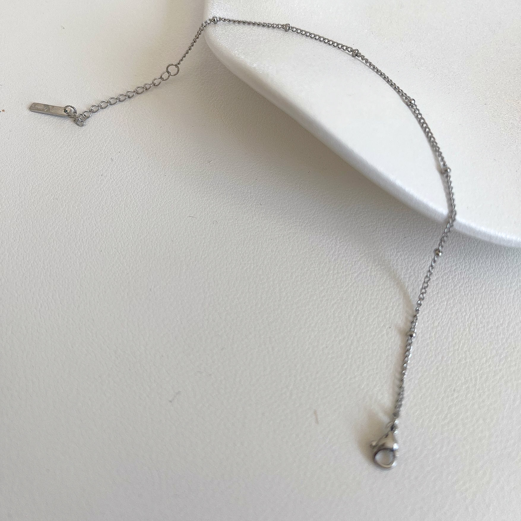 Dainty Bead 18K Silver Bracelet