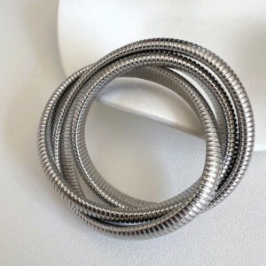 Triple Spring Silver Bangle
